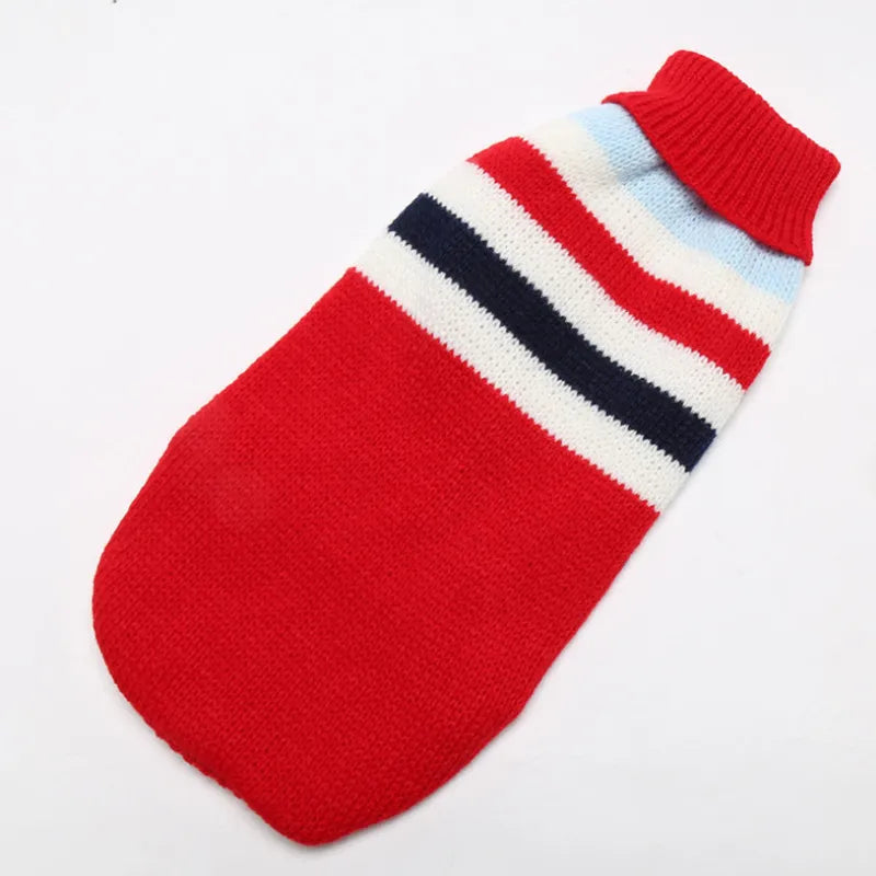 Stripe Big Dog Sweater Winter Warm Pet Clothes for Small Large Dog Pets Clothing