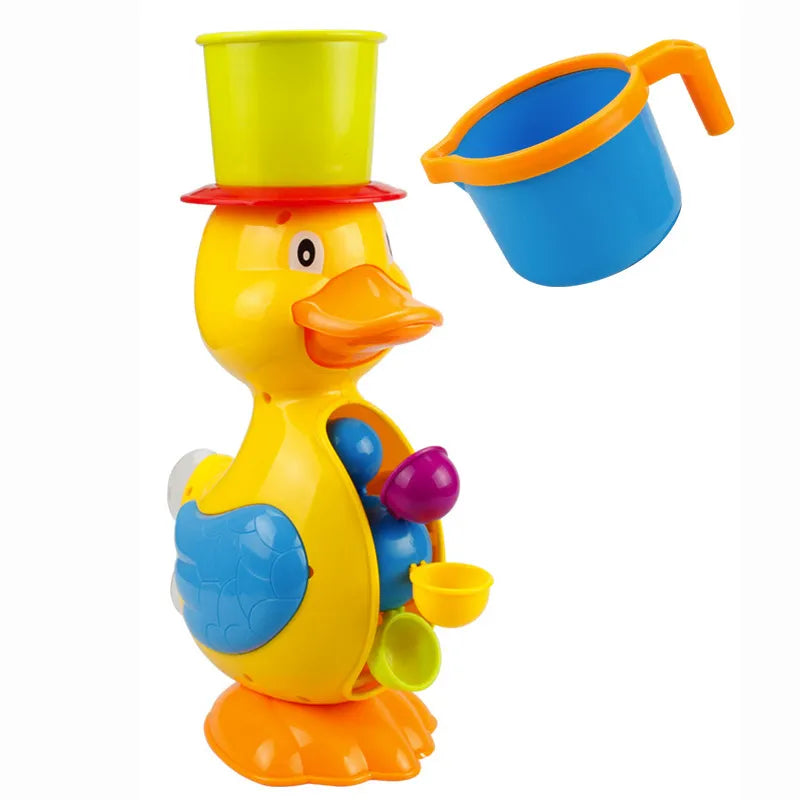 Kids Shower Bath Toys Cute Yellow Duck Waterwheel Elephant Toys Baby Faucet