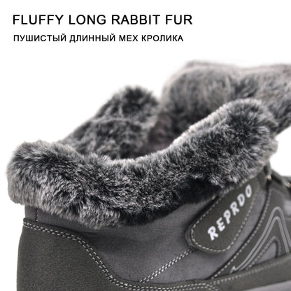 Men Boots High Quality Winter Fur Keep Warm Ankle Snow Boots Men Winter Rubber