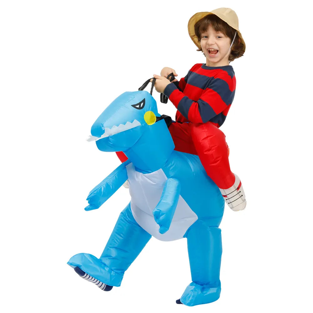 Kids Child Dinosaur Inflatable Costume Anime Mascot Dress Suit Halloween Purim