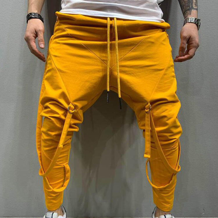 Fashion Men Bandage Pencil Pants Casual Harem Trousers Mens Joggers