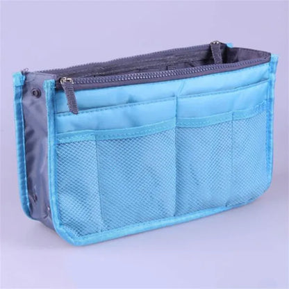 Nylon Cosmetic Bags for Women Tote Insert Double Zipper Makeup Bag Toiletries