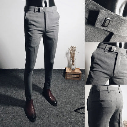 2024 New Slim Men's Pants Stretch Trousers Men Sunmmer High Quality Classic