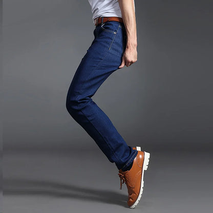 Jeans Men Stretch Solid Black Blue Skinny Slim Fit 2022 Spring and Summer pants