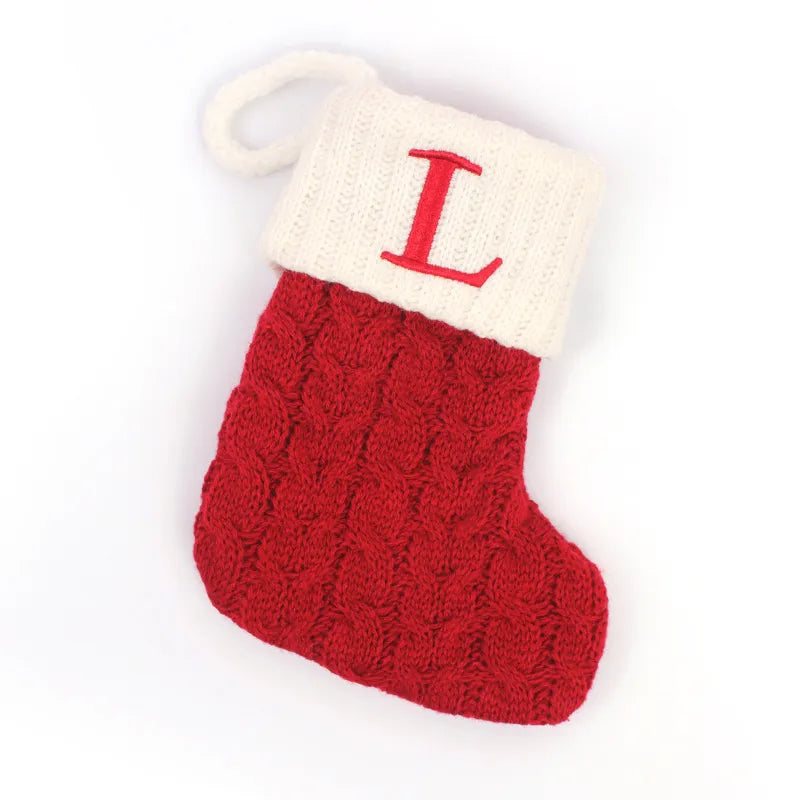 Letters Christmas Stocking New Knitting Christmas Tree Pendant Decorations