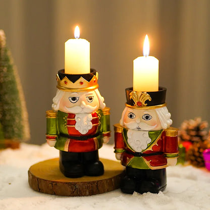 Decoration Home New Year 2025 Resin Nutcracker Candle Holder Gift