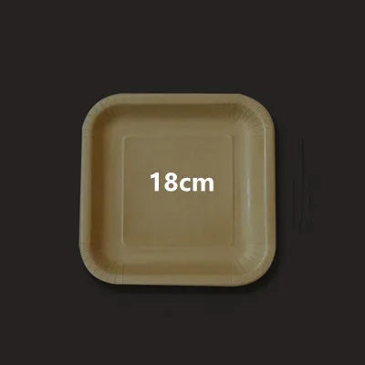 50pcs/Pack Disposable Thickened Paper Plate Paper Dish Cake Tray