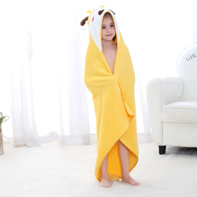 Baby Animal Cartoon Hooded Towel Beach Bath Robes Soft Children Poncho Towels