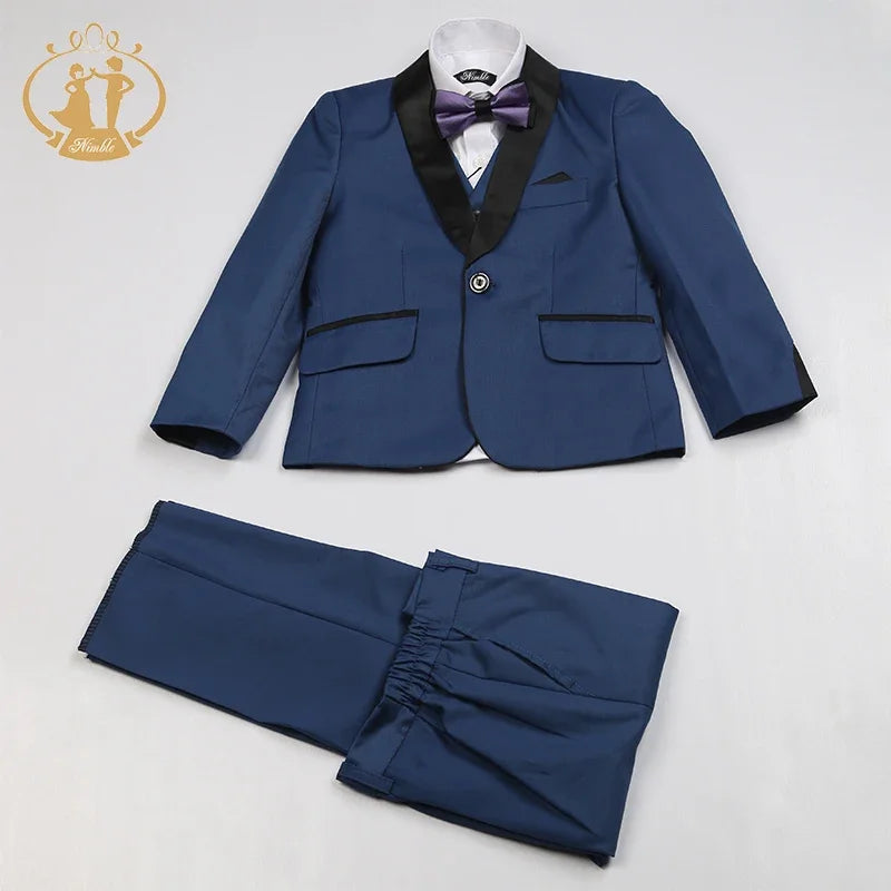 Blue Suit for Boy Costume Enfant Garcon Mariage Kids Wedding Suit