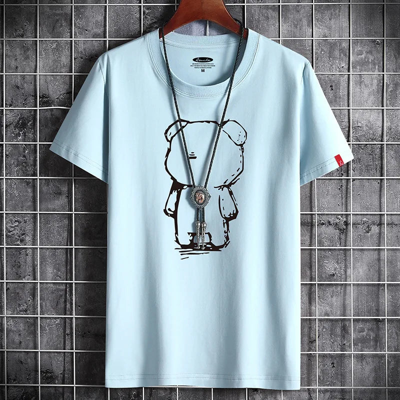 T Shirt for Men 2022 Newest Clothing Fitness White O Neck Anime Man T-Shirt