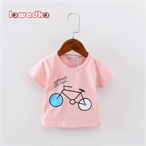 Sport Baby Girls Boys T-Shirt Short Sleeve Bicycle Pattern T-Shirts for Boys