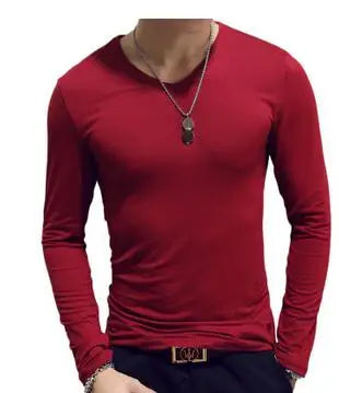 Men T Shirt Long Sleeve Cotton Spring Autumn Thermal Undershirt Mens T Shirts