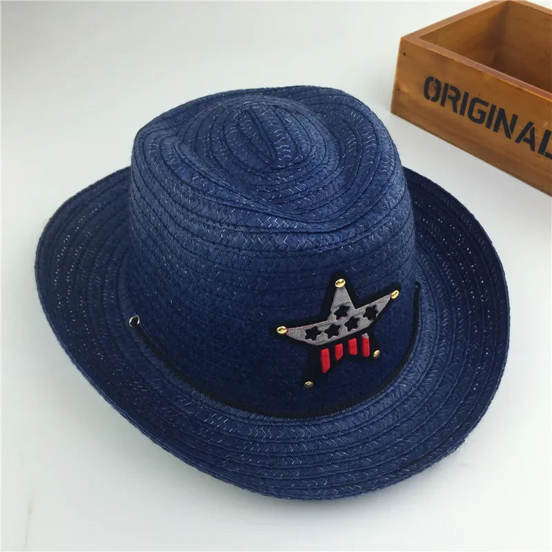 Outdoor Children's Jazz Cowboy Hat Summer Straw Hat Boys