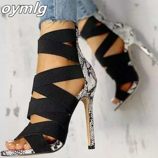 Women High Heels Gladiator Ankle Strap Sandals Summer Ladies Party Pumps Sandal