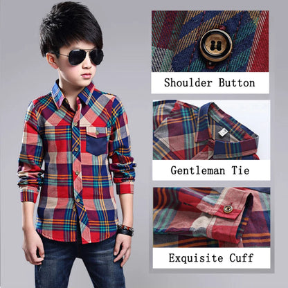 New 2024 Spring Cotton Kids Clothes Fashion Casual Handsome Shirt for Children