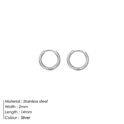 eManco Circle Round Buckles Earring Stainless Steel Earrings Minimalist Trendy