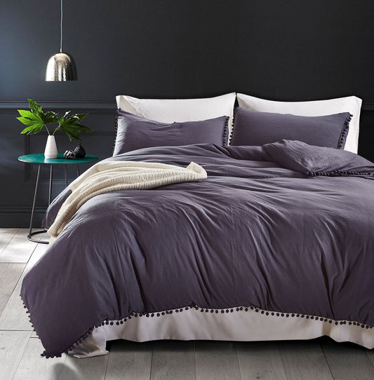 Wholesale Solid Color Ball Type Craft Bedding Set Soft  Breathable