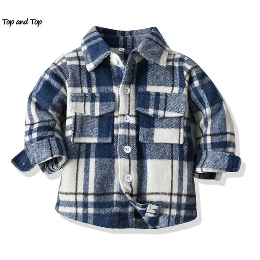 Top and Top Winter Toddler Baby Kids Boys Gentleman Shirt Little Boy Long