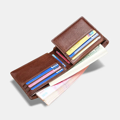 Hot Sales High Quality Genuine Leather Bifold Classic Man Leather Wallet