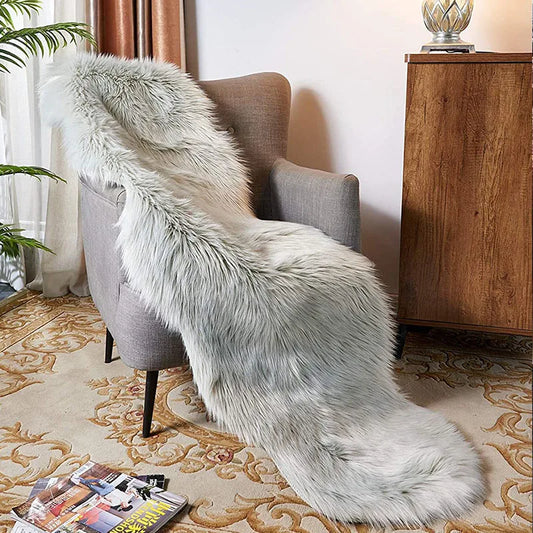 Luxury Fluffy Rugs Living Room Modern Furry Carpet Bedroom Area Floor Mat White