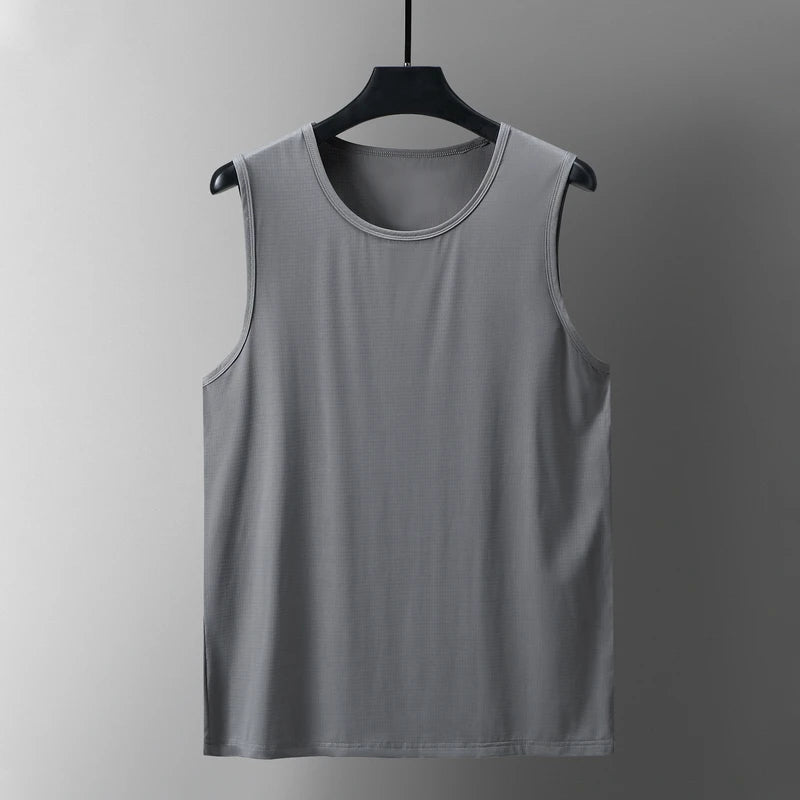 Men Tank Tops Ice Silk Mesh Tops Loose Casual Mens Summer Sleeveless Vest