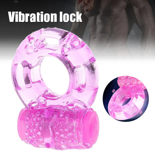 Vibration Semen Lock Ring Sex Products Crystal Vibrator for Women Sleeve