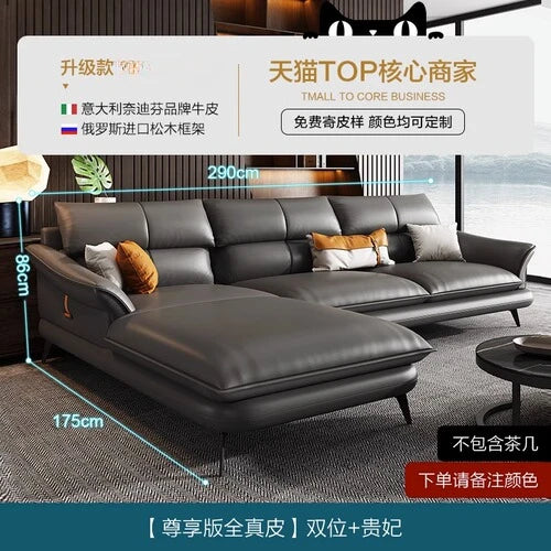 Relaxing Simple Fancy Sofas Living Room Nordic Leather Recliner Puffs Sofa