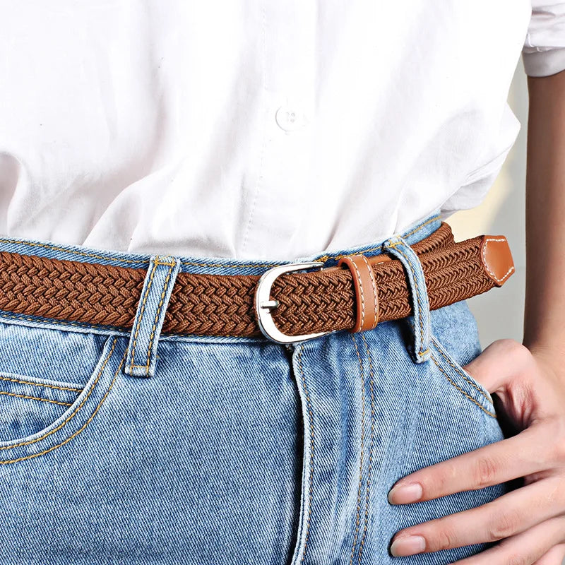 Yienws Elastic Strap Belt for Boys Youth Stretch Waist Belts Pin Buckle Kemer