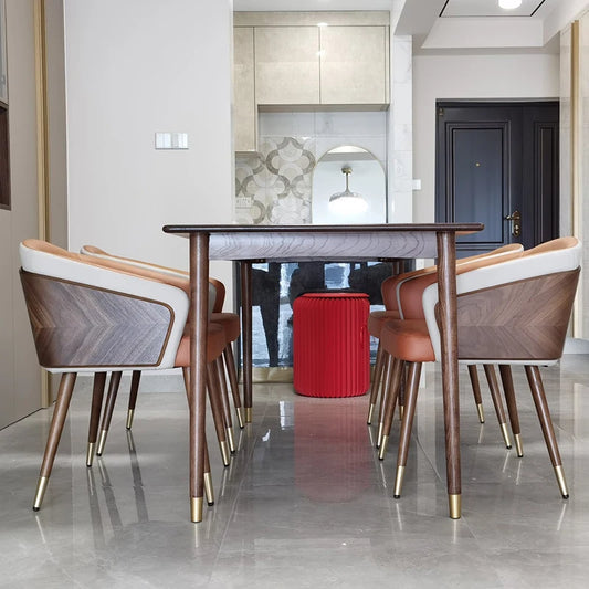 Modern Minimalist Dining Chair for Kitchen Furniture Luxury Wooden Finish