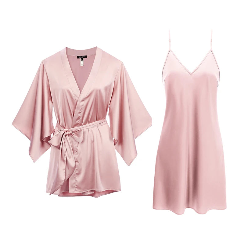 Women Satin Night Dress Silk Sexy  Size Sexy  Night Robe  Bathrobe Perfect