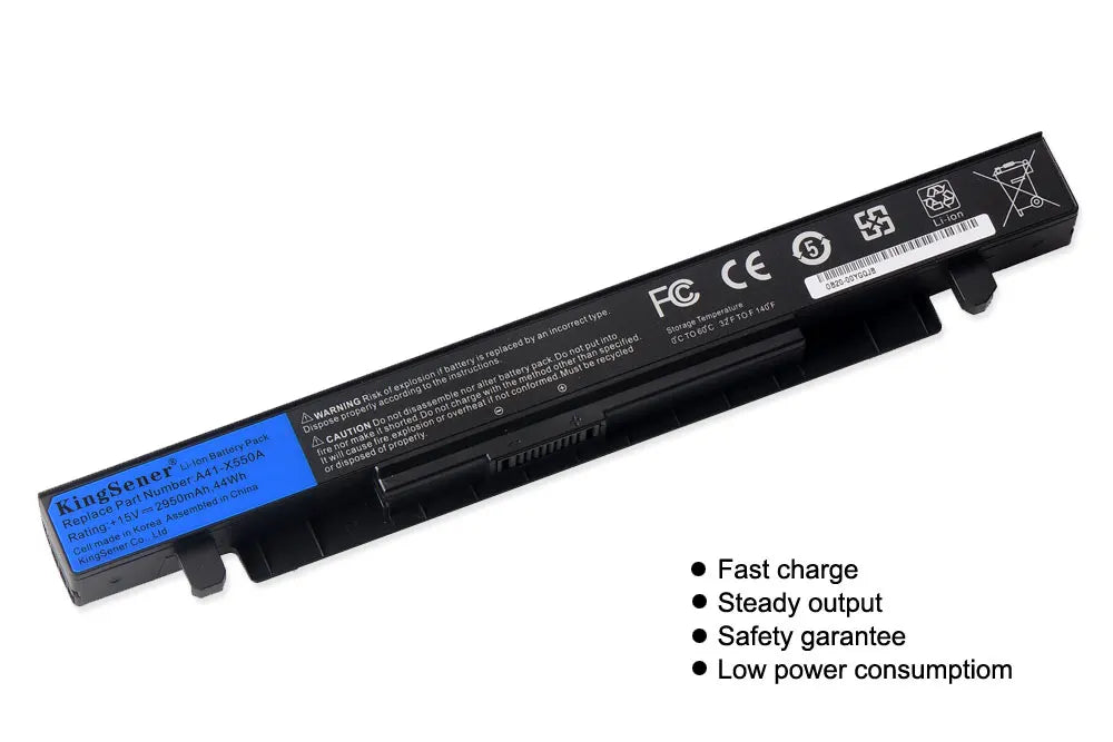 14.4V 6800mAh Korea Cell New A41-X550a Laptop Battery