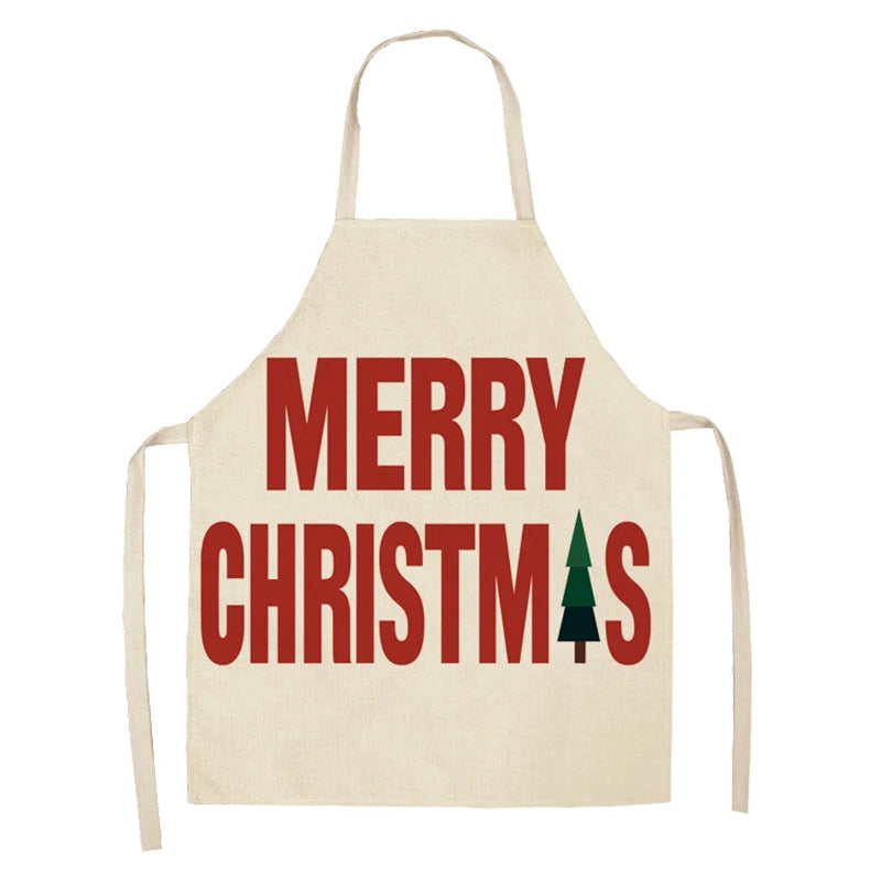 Linen Merry Christmas Apron Christmas Decorations for Home