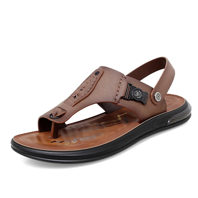 2022 Latest Sandals Designs for Men High Quality Leather Slippers Slide Sandals