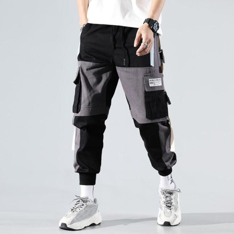 Streetwear Mens Multi Pockets Cargo Harem Pants Hip Hop Casual Male Track Pants