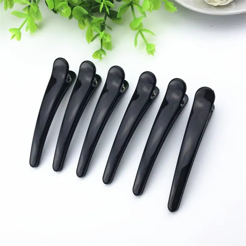 10PCS Professional Hairdressing Salon Hairpins Black Plastic Single Prong DIY