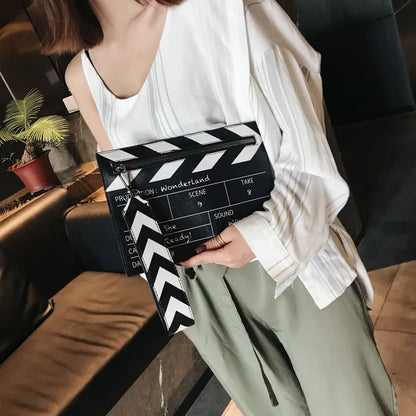 Funny Movie Prop Design Women Shouler Bags Design Letters Clutch Bag Cute Pu Leather Crossbody Messenger Bag Lady Small Purses