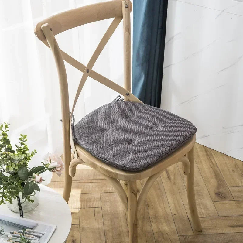 Nordic Multi Color Breathable Chair Cushion With Straps Dining Room Seat