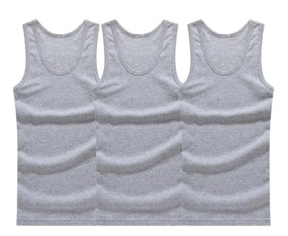 3pcs/Lot Cotton Mens  Underwear Sleeveless Tank Top Solid Muscle Vest