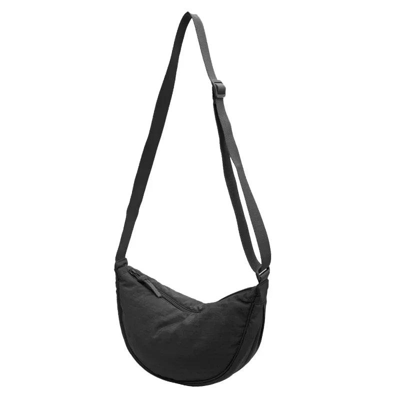 Nylon Hobos Chest Shoulder Bag Large Capacity Travel Crossbody Half Moon