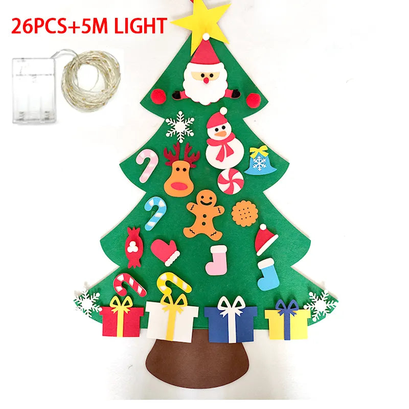 Kids DIY Felt Christmas Tree Merry Decorations for Home 2024 Christmas