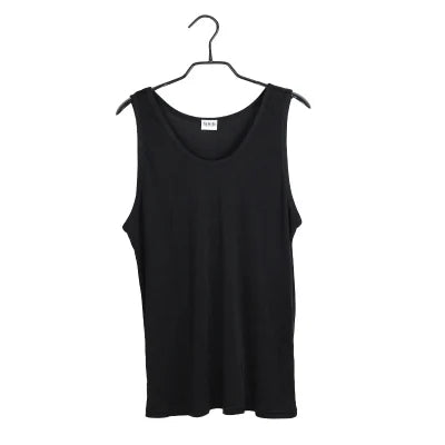 Men Tank Tops 100%Real Silk Solid Tanks for Men O Neck Vest