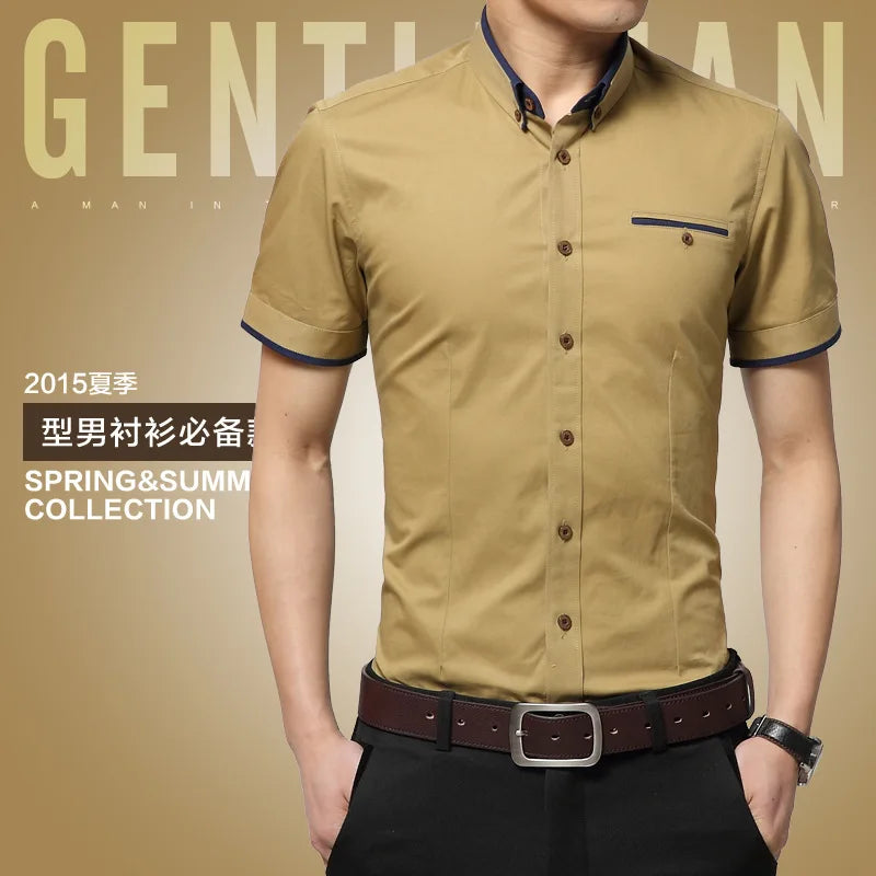 TFETTERS New Arrival Brand Men's Summer Business Shirt Short Sleeves