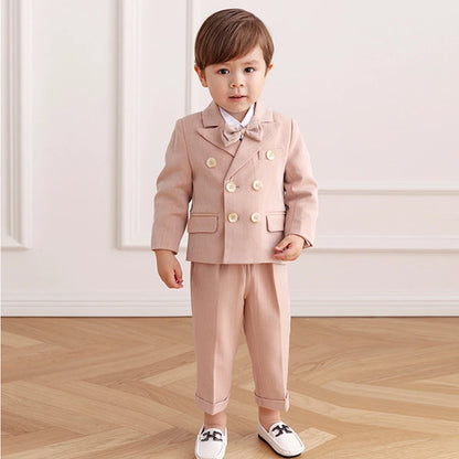 Pink Boys Suits for Weddings Kids Blazer Suit for Boy Costume Infant Blazer