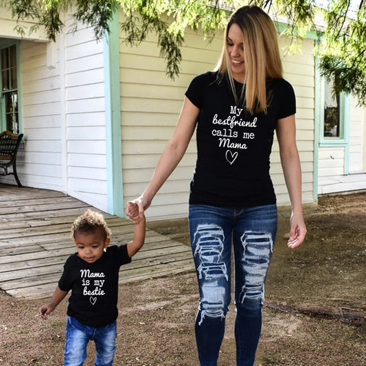 Mama Is My Bestie Matching Tshirts Mommy & Me TShirts Outfits