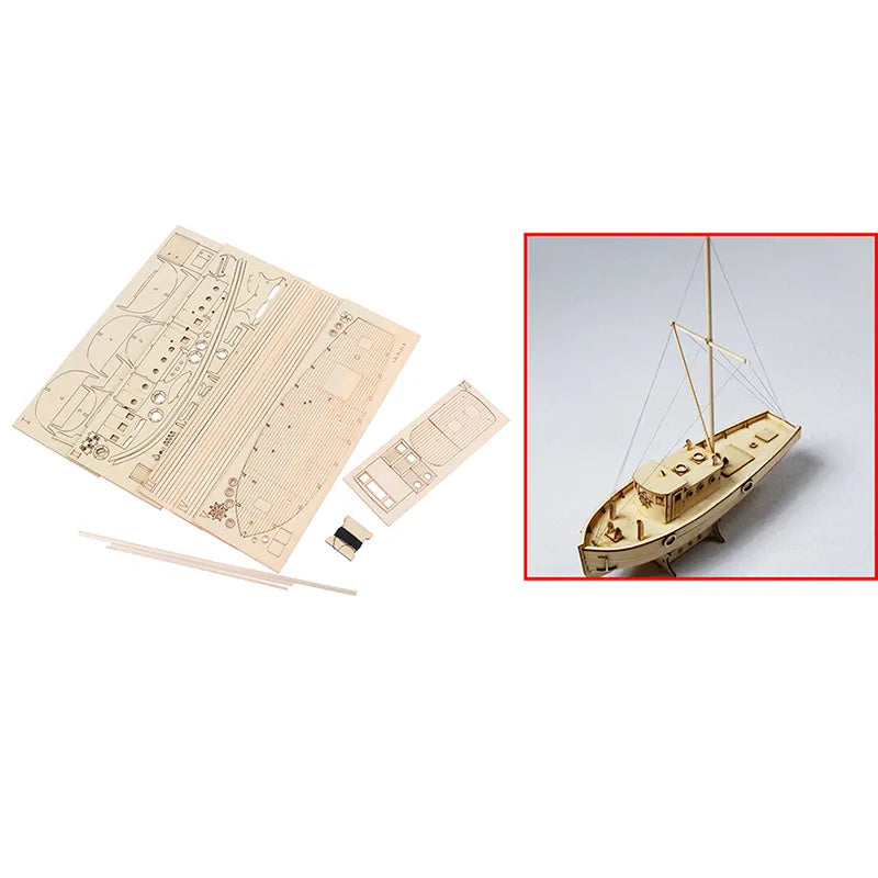 Hot Sale 1/30 Nurkse Assembly Wooden Sailboat DIY Wooden Toy Sailing Model Ship