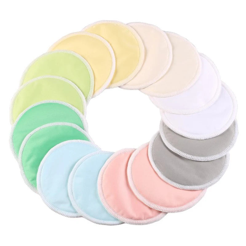 6PCS Soft Bamboo Reusable Washable Breast Liners Milk Care Nursing Pads