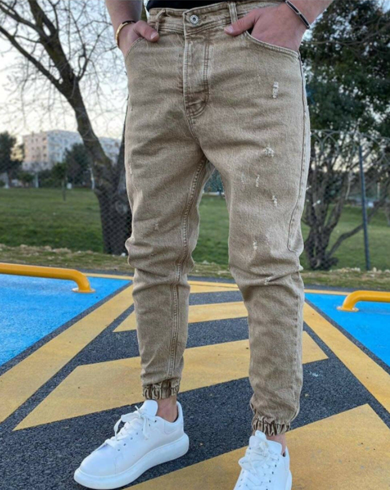 Fashion Streetwear Men Jeans Big Pocket Denim Cargo Pants Hip Hop Jeans Men