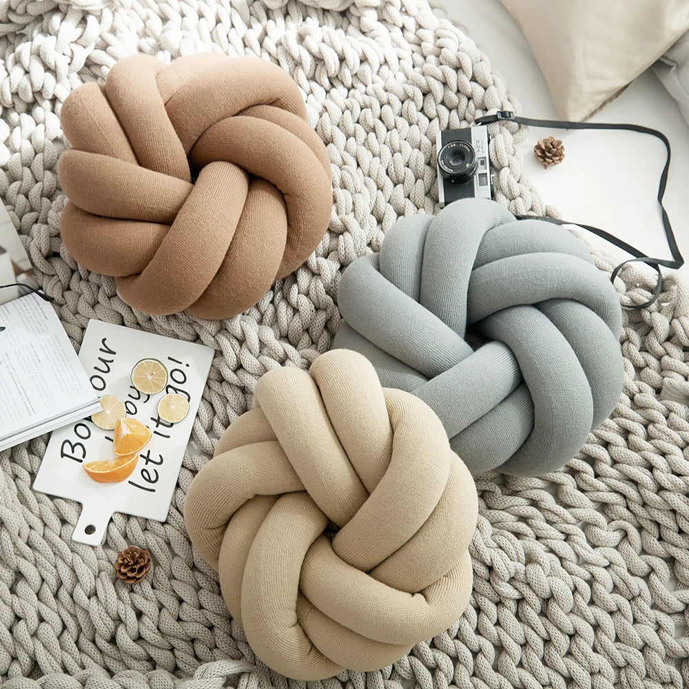 Regina Cotton DIY Hand Knot Back Cushions Cozy Car Lumbar Pillow