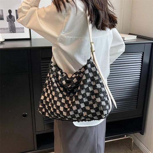 Soft Fabric Trend Big Shoulder Crossbody Bags for Women Hobo  Luxury Brand