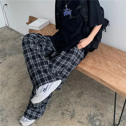 Summer/Winter Plaid Pants Men S-3xl Casual Straight Trousers for Male